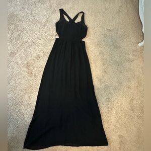 Zara size M black maxi dress with cut outs